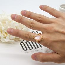 Best Custom Gemstone Pearl Jewelry Adjustable Engagement Jade Ring 15 - 18mm For Women wholesale