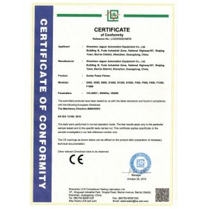 Shenzhen Jaguar Automation Equipment Co., Ltd Certifications