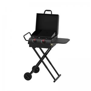 Best 90*80*53cm Black Steel Portable Outdoor Cool Camping Gas Grill With Small Wheels wholesale
