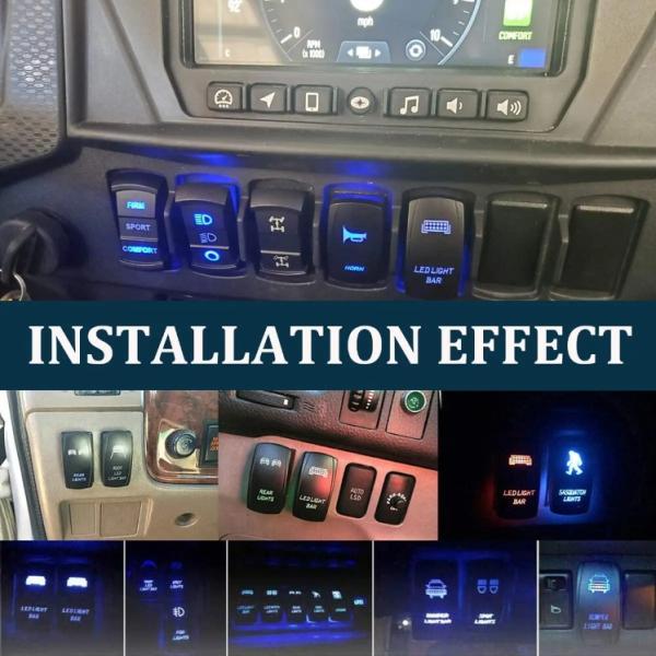 Automotive IP67 12 Volt Mini Rocker Switch Blue Led 5 Pin Driving Lights