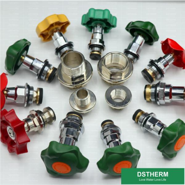 Threaded Plastic Ppr Stop Valve Handle With Brass Cartridges