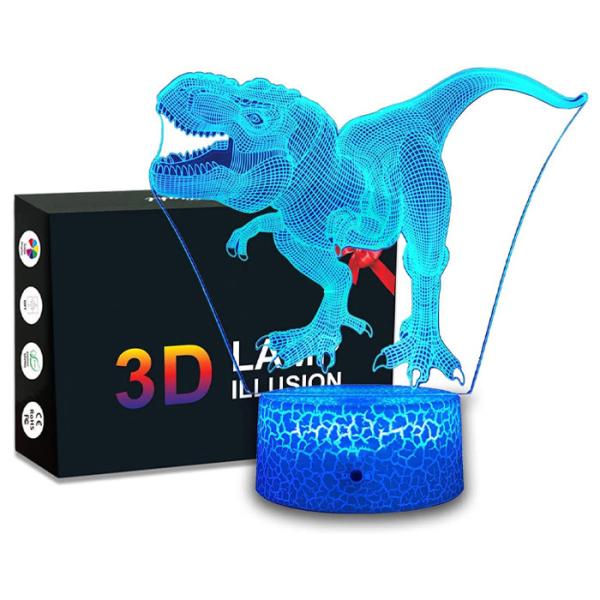USB Portable 3D Lamp Illusion Dinosaur Multipurpose For Girls Boys