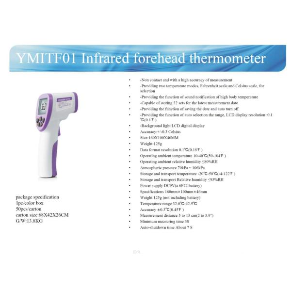 CE Digital Thermometer Gun Non Contact Infrared Thermometer For Body Temperature