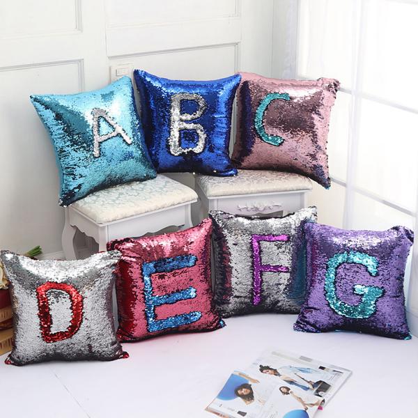 2021 New Style High Quality 40*40 cm Customized Party Wedding Pillow Reversible Sequin Pillow Case