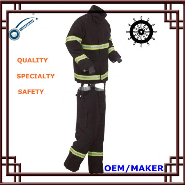 Cheap Navy Blue Fireman Suit PTEF Coated Fabrics 450N Tensile Strength 3Kg for sale