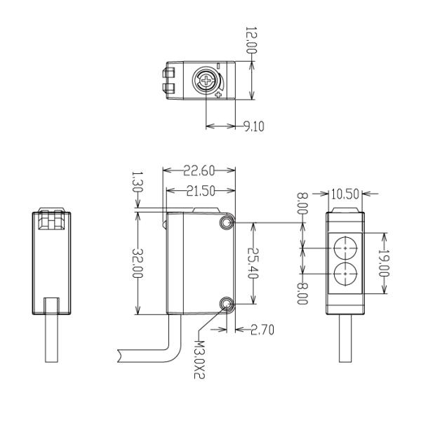 Square-Photoelectric Sensor NPN BQ26-H2000N Ditection Distance 10-2000mm