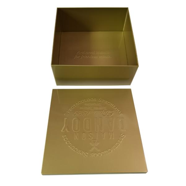 FDA Certified Large Square Biscuit Tin Jars With Lids Straight Angle