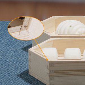 Hexagonal Wooden Cooking Utensils Xiaolongbao Dim Sum Steamer Basket