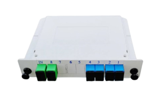 ST Connector FTTH SCAPC 1X8 Plug-in Type Fiber Optic PLC Splitter Lgx Cassette Type