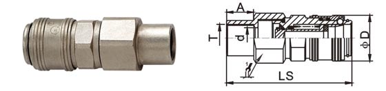 Handiness Compressed Air Quick Connect Disconnect Couplings LSQ-AB In Brass