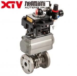 Best Industrial DIN Wcb/CF8/CF8m Stainless Steel Floating Flange Ball Valve with Actuator wholesale