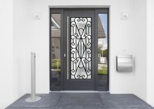 Best 22*64 Inch Wrought Iron Security Doors Glass Agon Filled Shaped Wrought Iron Exterior Doors wholesale