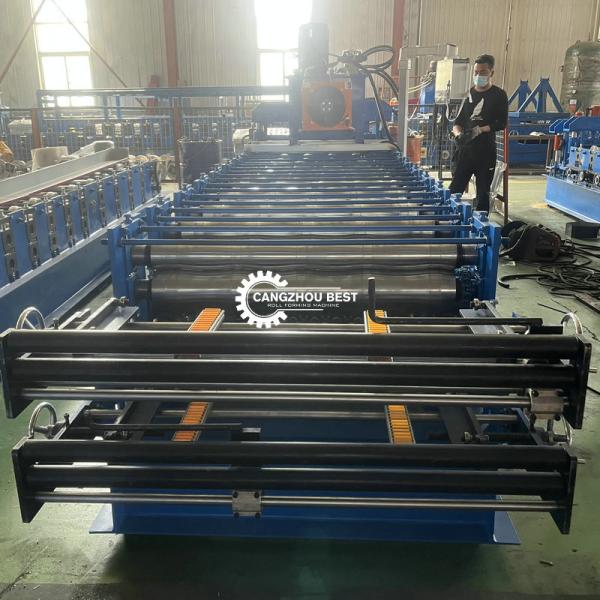 Steel PLC 914mm Double Layer Roll Forming Machine Jami Tile Corrugated Roof Sheet