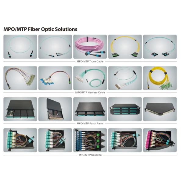 MTP / MPO-LC Sm Optical Fiber Patch Cable Round Cable Fanout 2.0mm