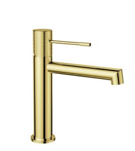 China Chrome Surface Finishing Basin Mixer Faucet Gold Basin Mixer Tap Water Flow Control on sale