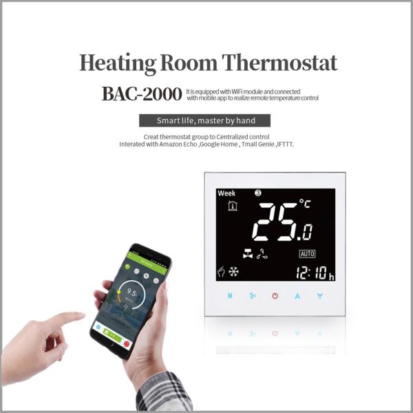 HVAC Digital Fan 3 Speed Controller Smart Home Thermostat Tuya WiFi Thermostat(BAC-2000ELW-(Air conditioner 4 pipes)