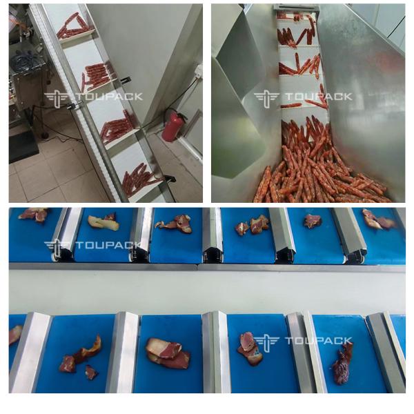 Chinese Smoke Sausages Semi-Automatic 12 Head Multihead Weigher Packing Machine Cured Sausage Packaging Bagging Machine