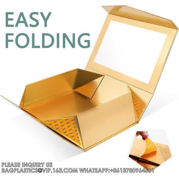 Gold Gift Box For Present Contains Ribbon, Card, Bridesmaid Proposal Box, Extra Large Gift Box With Magnetic Lid