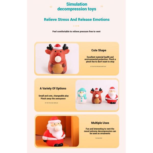 Children's Decompression Fidgets Toy Christmas Prank Bubble Blowing Venting Vinyl Toy for Relieving Stress by Squeezing