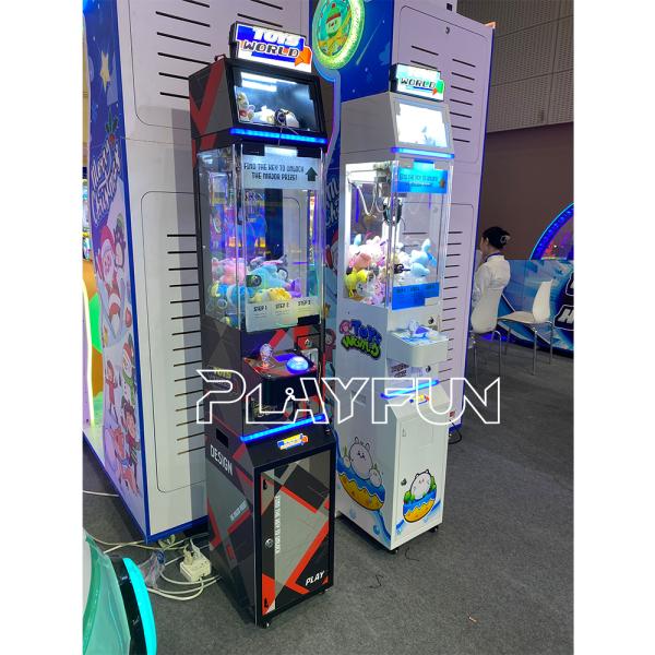 Playfun Coin Operated Toys Candy World Mini Claw Game Machine with Cash Bill Acceptor accept Customize