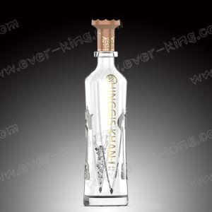 Best Aluminium Label Transparent 500ml Custom Glass Bottles wholesale