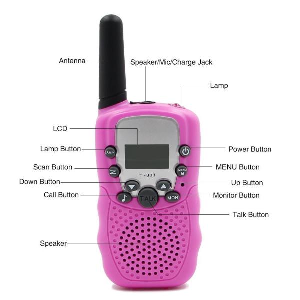 0.5W 10 Call Tones Long Range Walkie Talkies Lovely Color With A Back Clip
