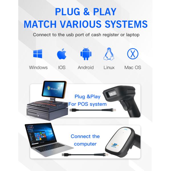 Portable 1D 2D CMOS Handheld QR Code Scanner Manual Scan Mode Solution