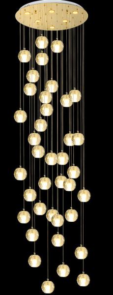 Cheap Multi-faceted Spherical Crystal Chandelier Adjustable Height Entryway Chandelier With LED Light Source And Customizable Design for sale