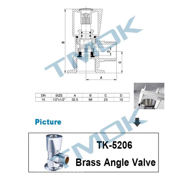 1/2" Male Thread M/M Stop Self Closing Delay Water Pipe Angle Valve with Brass Seat
