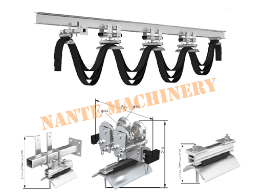 Cranes I Beam Festoon System Heavy Industrial Steel Rail Cable Carrier