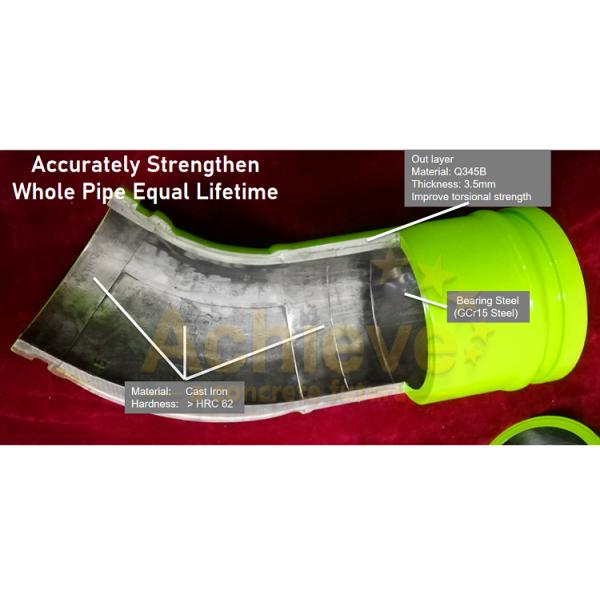 Twin Wall Concrete Pump Bend Pipe Elbow For Pm Sany Zoomlion 67 HRC