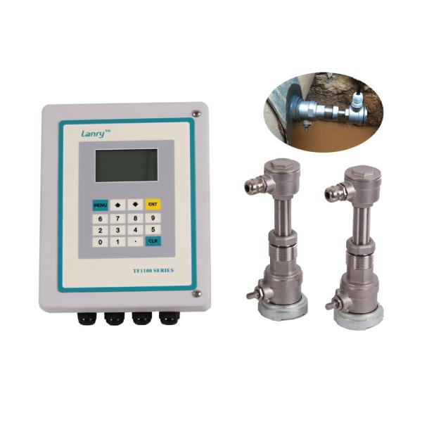 Cheap analog output transit time insertion type ultrasonic flow meter with high temperature transducer for sale