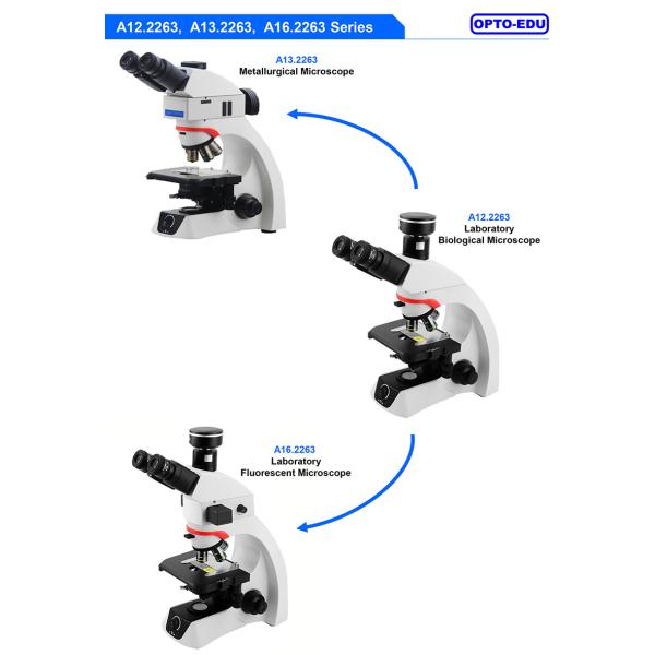 OPTO EDU A16.2263 BGUV Biological Laboratory Trinocular Fluorescent Microscope