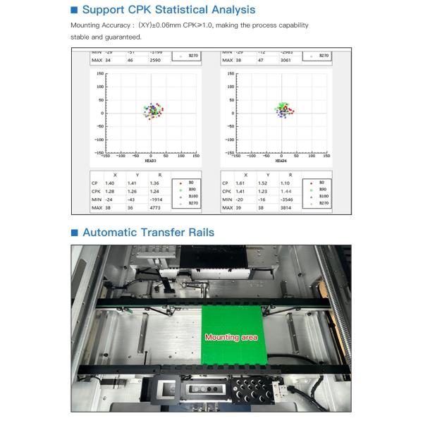 PCB Assembly Automated Pick And Place System 50 Feeder Location With Ball Screw