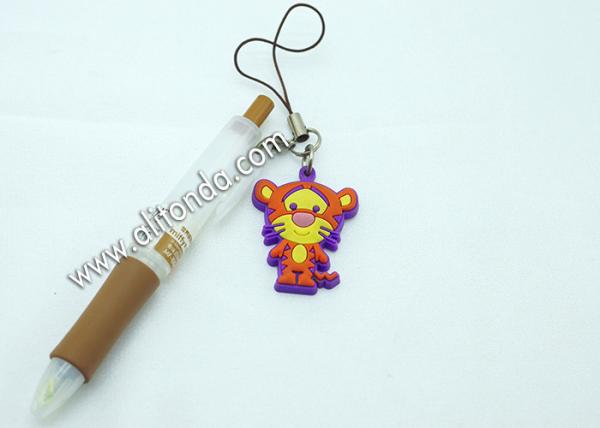Customized logo printed with pvc pendants press plastic promotional pen for stationery promotional gifts