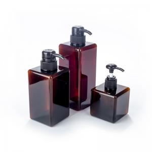 Customize Logo Square Pressed Plastic Lotion Bottles With Pump