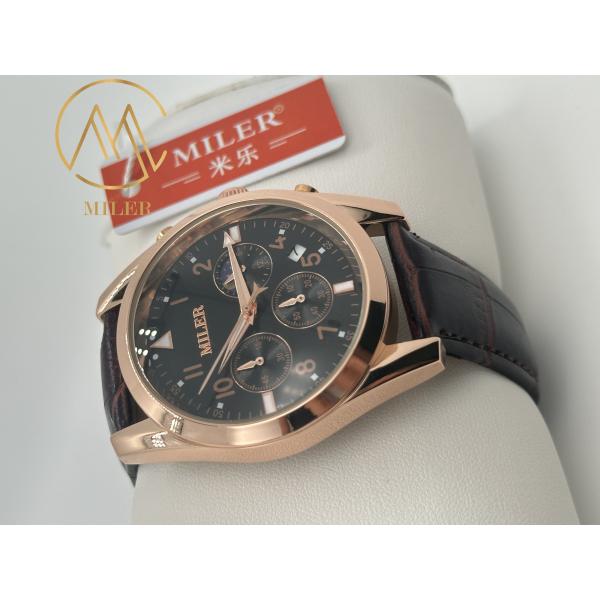 Factory Stylish Quartz Light Watch Waterproof Leather Watch With Date Display