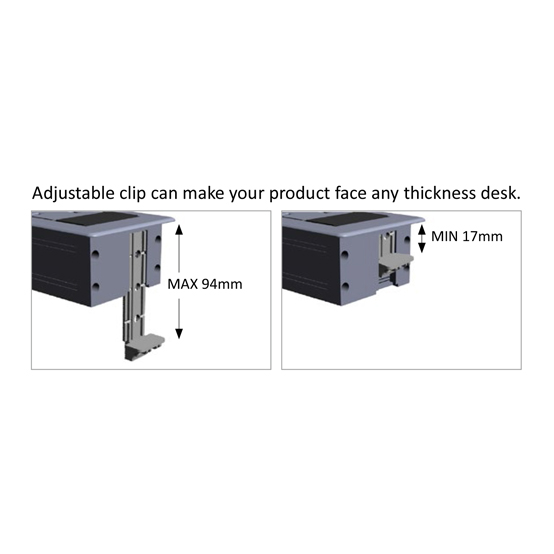 America Desktop Clamp Power Strip 2outlet and 2USB ETL passed