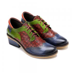 Best Handmade Brogue Oxford Shoes Womens Lace Up Dress Shoes 36-42 Size wholesale
