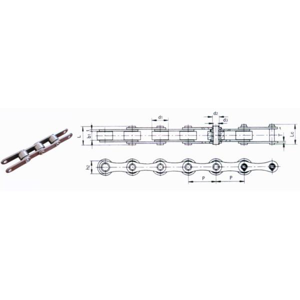 Hollow Pin Roller Conveyor Chain Durable ANSI Standard Pallet Packing