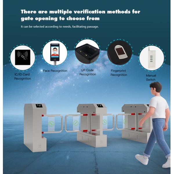 HCW 1.2m Length Face Recognition Turnstile Waterproof 57cm Lane Width