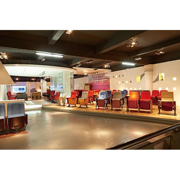 University Classroom Fabric Cover Foldable Theatre Seating With ABS Tablet