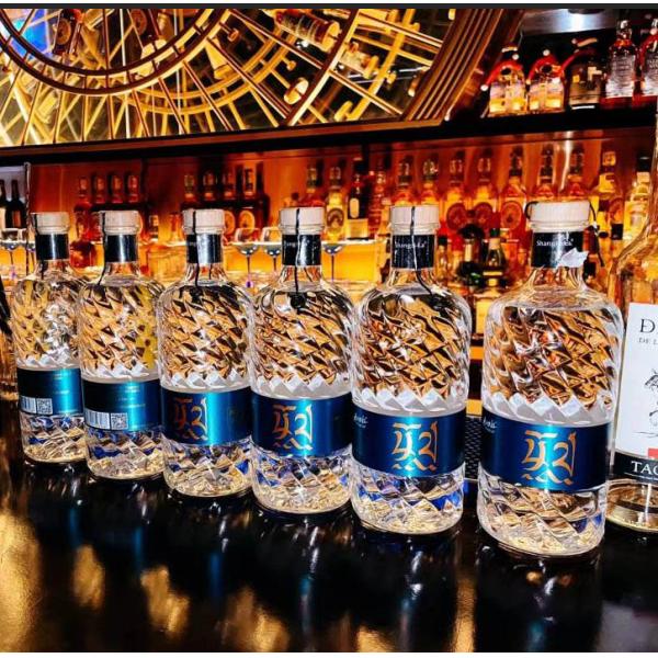 Premium Frosted Unique Liquor Bottles Vodka XO Glass Bottle Full Coated