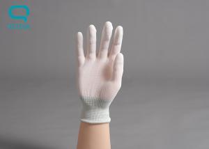 Best White Nylon Fingertip PU Coated Hand Gloves 20cm 22cm S M L 0.9mm wholesale