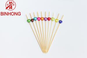 Best Disposable Colorful Flower 12CM Beaded Toothpicks wholesale