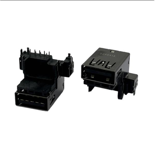 Gold Plated Through Hole DIP USB Connector 9 Contacts Solder Termination 1.8A PA9T UL 94 V-0