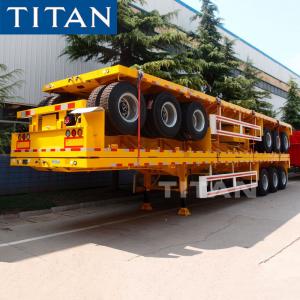 Best TITAN tridem axle flat top high bed flatbed car trailers for sale wholesale