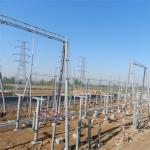 500KV Galvanized Substation Switchyard Structures Tubular , Tapered
