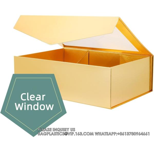 Gold Gift Box For Present Contains Ribbon, Card, Bridesmaid Proposal Box, Extra Large Gift Box With Magnetic Lid