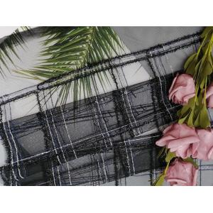 Best Navy Tulle Mesh 100 Yards 100% Polyester Sequin Fabric wholesale